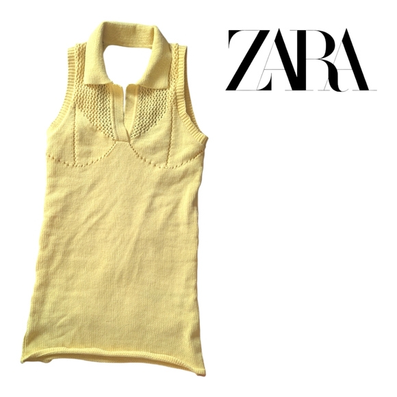 NWOT Zara Perforated Mini Tennis Dress w/sexy back cut out - knit look - Picture 4 of 6